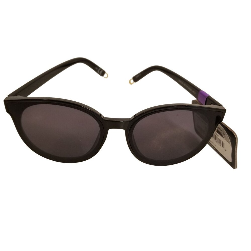 NWT Foster Grant Trendy Black & Purple Round Sunglasses